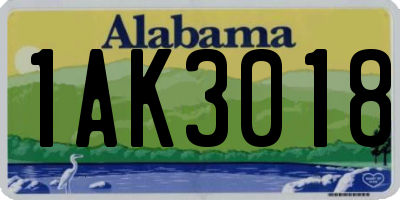 AL license plate 1AK3018