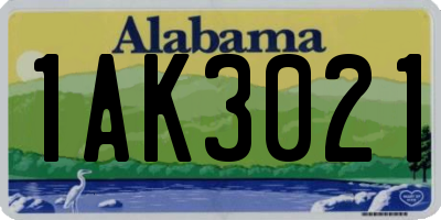 AL license plate 1AK3021