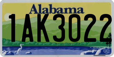 AL license plate 1AK3022