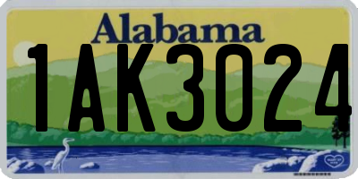 AL license plate 1AK3024