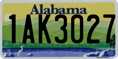 AL license plate 1AK3027