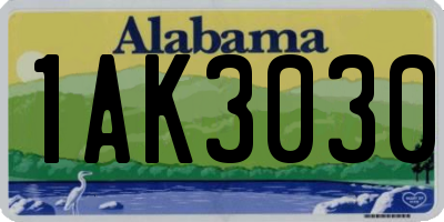 AL license plate 1AK3030