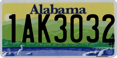 AL license plate 1AK3032