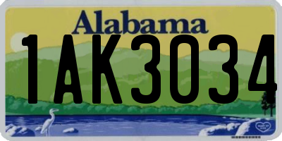 AL license plate 1AK3034