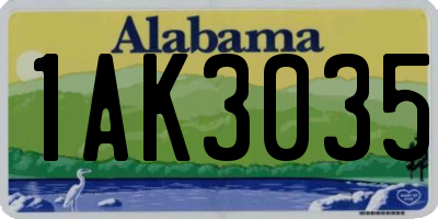 AL license plate 1AK3035