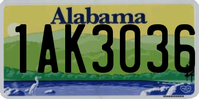 AL license plate 1AK3036