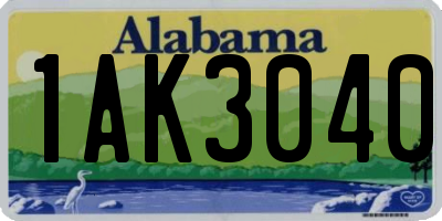 AL license plate 1AK3040