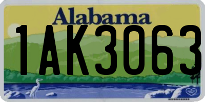 AL license plate 1AK3063