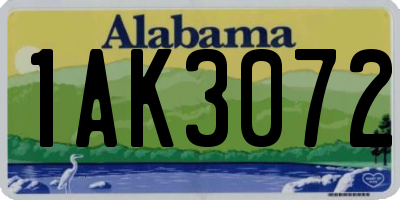 AL license plate 1AK3072