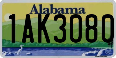 AL license plate 1AK3080