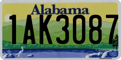 AL license plate 1AK3087