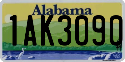 AL license plate 1AK3090
