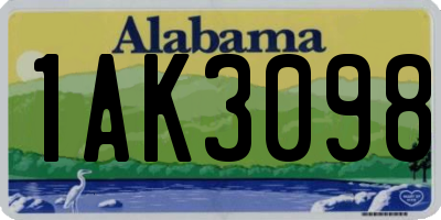 AL license plate 1AK3098