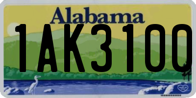 AL license plate 1AK3100