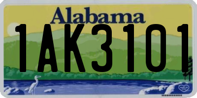 AL license plate 1AK3101