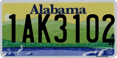 AL license plate 1AK3102