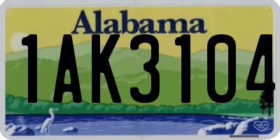 AL license plate 1AK3104