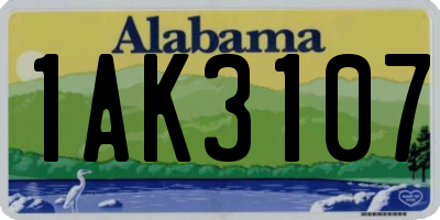 AL license plate 1AK3107