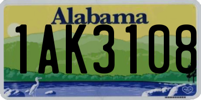 AL license plate 1AK3108