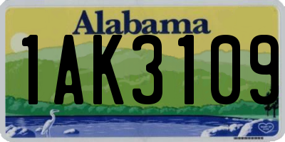 AL license plate 1AK3109