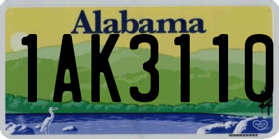 AL license plate 1AK3110