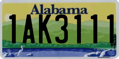AL license plate 1AK3111