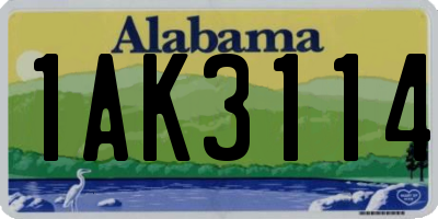 AL license plate 1AK3114