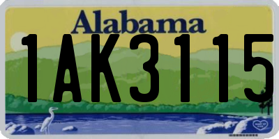 AL license plate 1AK3115