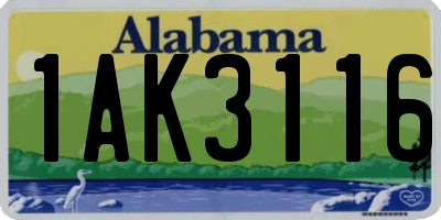 AL license plate 1AK3116