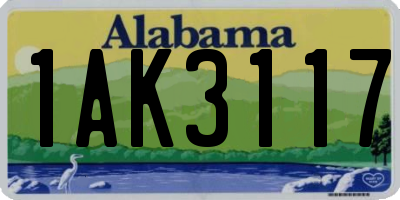 AL license plate 1AK3117