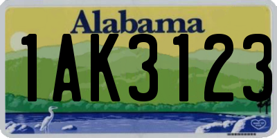 AL license plate 1AK3123