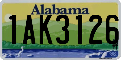 AL license plate 1AK3126