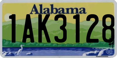 AL license plate 1AK3128