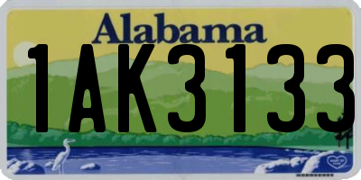 AL license plate 1AK3133