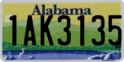 AL license plate 1AK3135