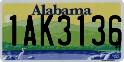 AL license plate 1AK3136