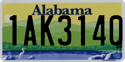 AL license plate 1AK3140