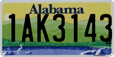 AL license plate 1AK3143