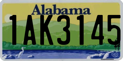 AL license plate 1AK3145