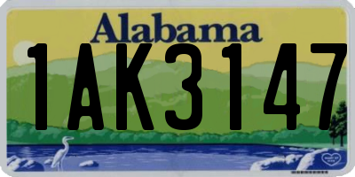 AL license plate 1AK3147