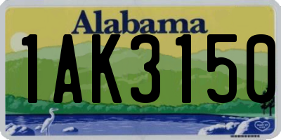 AL license plate 1AK3150