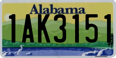 AL license plate 1AK3151