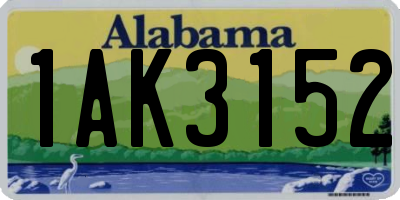 AL license plate 1AK3152