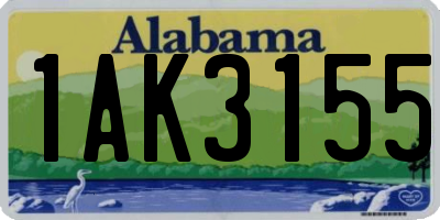 AL license plate 1AK3155