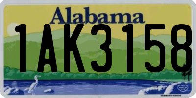 AL license plate 1AK3158