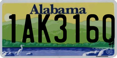 AL license plate 1AK3160