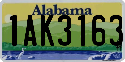 AL license plate 1AK3163