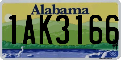 AL license plate 1AK3166