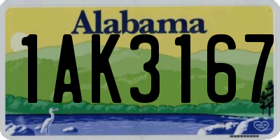 AL license plate 1AK3167