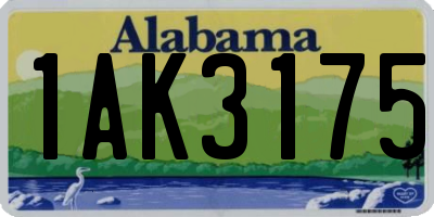 AL license plate 1AK3175